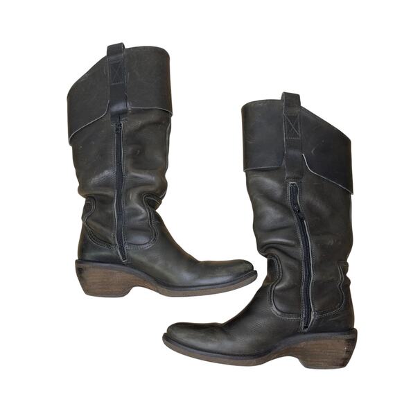 Maruti‎ Leather Boots Women's 7 Brown Riding Moto Portugal Made - Picture 2 of 13